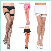 Leg Avenue 9014 fence net Thigh high stockings red black neon pink white fishnet