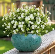20 pcs Artificial Flowers UV Resistant No Fade Fake For All Occasion (white)