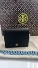 NWT Tory Burch Blake Color Block Mini Wallet in Black/ Devon Sand 84691