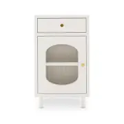 Cambria 35cm Fluted Glass Door Side Table w/ Cabinet