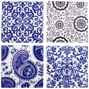 4pc LVD Resin Coasters Arete Mat/Pad Home/Kitchen Decor 11cm Square Blue