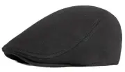 Men Newsboy Cap Cotton Beret Hat Flat Ivy Gatsby Driving Cabbie One Size Black