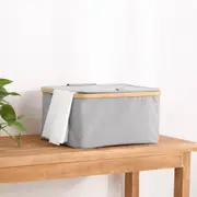 Sherwood - Linen/Bamboo Laundry Hamper with Cover Dark Grey