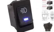 Replacement Fog Light Toggle Switch DC 12V 35A ON/Off Switch Blue Light for