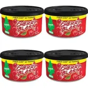 4 x LITTLE TREES CHERRY BLAST FRAGRANCE FIBRE CAN AIR FRESHENER CAR HOME OFFICE