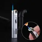 Mini Windproof Jet Blue Flame Turbo Butane Gas Torch Lighter Visible Gas Window