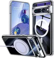 RUNGOS Magnetic Clear for Google Pixel 7 Pro Case Magsafe [Crystal Clear] [Strong Magnetic] [10 Ft Drop Protection] [Slim Fit] Hard Back Shockproof Slim Cover for Pixel 7 Pro Magsafe Case 6.7'' 2022