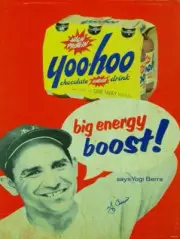 YOOHOO CHOCOLATE DRINK YOGI BERRA HEAVY DUTY USA MADE METAL ADVERTISING SIGN