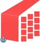 AVXINSOK 12 Pcs Red Scalloped Table Runner Plastic 14 x 108 Inch Disposable R