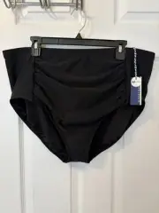 Sonnet Shores Black Swim Bottoms Women’s Plus Sz 20W Tummy Panel Full Coverage