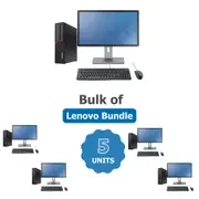 Bulk of 5x Lenovo M910s SFF Bundle Desktop PC i5-6500 3.6GHz 128GB SSD 16GB RAM + 24" Monitor - Refurbished
