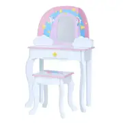 Teamson Kids Little Dreamer Kids Vanity Table & Stool, White/Pink