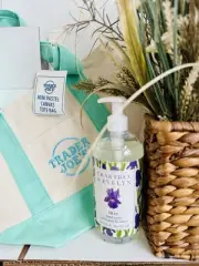 Trader Joe's Green Pastel Canvas Tote Bag & Bonus Crabtree Iris Hand Wash 2025