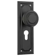 Edwardian Euro Knob Set, Matte Black