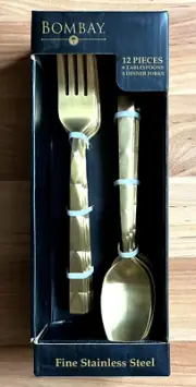 Bombay TUSCANY 12 pc Fine Stainless Steel Flatware Set 6 Tablespoons 6 Forks