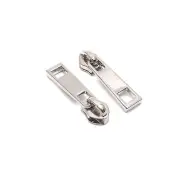 #5 Zipper Pulls Metal Silver Zipper Pulls Bulk 50pcs Zipper Slider Coil Zippe...