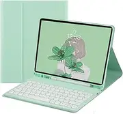 Keyboard Case for iPad 9.7 inch, Cover for iPad Air 1 2 Pro 5th 6th 2018 2017 Generation,Detachable Wireless Keyboard Stand Cover with Pencil Holder for iPad Case 9.7 inch (Green)