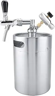 5L Mini Stainless Steel Keg with Faucet Pressure Home Brewing Craft Beer Dispenser Set Mini Keg Beer Homebrewing Home Brew