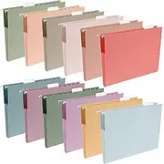 12 Pack Reinforced Hanging File Folders 1/5 Cut Files Cabinet Folder Letter Size Paper Document Organizer with Plastic Tabs & Label Cards Expanding Hanger Filing Storage for Drawing Engineer (Vintage)