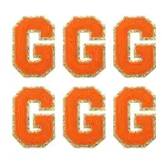 Chenille Letter Patches 2.2" Letter g Embroidered Patch (Orange, Pack of 6)