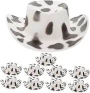 Kisangel 10Pcs Mini Cowboy Hat Tiny Doll Hats for Dress Up and Crafts Miniature Accessories for Design