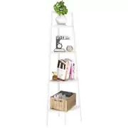 Corner Shelf, 4-Tier Corner Bookshelf with Metal Frame, Ladder Corner Shelves