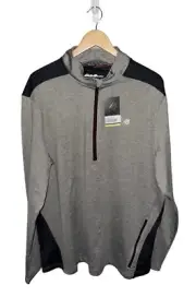 NWT Eddie Bauer Mens Quarter Zip Mock Neck Pullover Shirt Gray Size XL