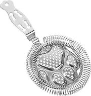 OSALADI 304 Stainless Steel Drink Shaker Bar Strainer Cocktail Ice Filter Fine Mesh Strainer for Liquids Handle Small Strainer