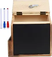 COOPHYA Retro Wooden Mailbox Donation Boxes for Fundraising Suggestion Boxes Wood Wall Mounted Mailbox Wooden Ballot Boxes Ballot Boxes for Raffles Office Mailbox Brown