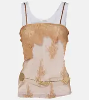 [Jacques Wei] Jacques Wei Layered jersey and lace top AU 14 purple
