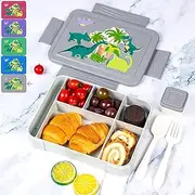 waziwe Dinosaur Lunch Box, Nursery Boy, Bento Box Children, Lunch Box for Nursery, Lunch Box Children with Compartments, School Mood Lunch Box, Well Marked Lunch Box, Lunch Box with Divider