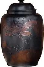 Sealed Ceramic Rice Jar, Multi-Functional Ceramic Decorations, Healthy and Environmental Can Store Rice,Flour,Grains(Pattern-A,Capacity 25kg)