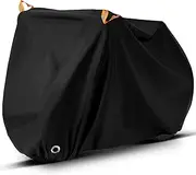 Bike Cover for 1 or 2 Bikes Outdoor Waterproof Rain Sun UV Dust Wind Proof Dust with Lock Hole reflective strip and storage bag, for Mountain Road Electric Bike (XL Black)