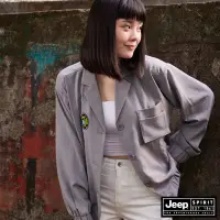 在飛比找Yahoo奇摩購物中心優惠-JEEP 女裝 輕薄舒適休閒短版外套-灰色