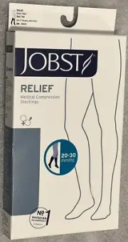 Jobst Relief Medical Compression Stockings 20-30mmHg Knee CT MEDIUM BLACK New