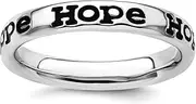 [JewelryWeb] 925 Sterling Silver Patterned Stackable Polished Enameled Hope Ring-Stackable-Ring for Women
