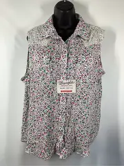 5--- Wrangler Sleeveless Pearl Snap Top Size XXL NWT