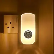 [AURAGLOW] Plug in PIR Motion Sensor LED Night Light Hallway Safety Living Aid & Emergency Torch - Warm White