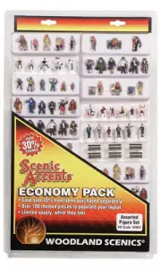 New Woodland HO Scale Assorted Figure Set Economy Pack Train Figures A2053