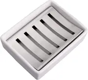 Ceramic Soap Dish Holder (Silver)