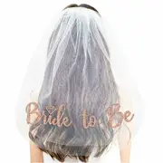 Bride To Be Veil Rose Gold Bride To Be Hen Veil Sash Tiara Hens Night Bridal Shower Party Tea Accessories A