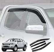 X-CAR Weathershields for Ford Ranger Dual Cab PX PX2 PX3 2011-2022 Weather Shields Window Visor Wind Deflector Accessories 4-Piece Set