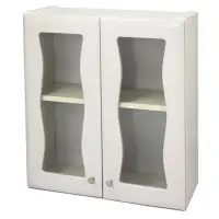 在飛比找momo購物網優惠-【Aaronation】時尚造型塑鋼雙開門浴櫃(GU-C10