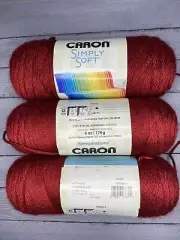Caron Simply Soft Yarn Autumn Red 3 Skeins 6oz