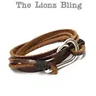 Urban Vintage style Genuine Brown Leather Bracelet & Silver Fish Hook Clasp