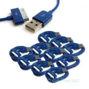 10 PCS USB SYNC DATA POWER CHARGER CABLE NEW IPAD IPHONE IPOD CLASSIC TOUCH BLUE
