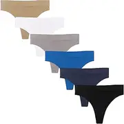 [Sexy Basics] Women's Sport Thong Panties | Workout Flex Bikini Hi Waist Underwear - Multi Packs