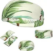 FJWSLCH Summer Coconut Tree Headbands for Women Men Non Slip Workout Sweatbands Adjustable Sports Hair Bands Elastic Head Bands Moisture Wicking Hairband for Running, Cycling, Yoga, Spa