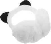 [CALLARON] Cute Panda Plush Ear Muffs for Foldable Portable Winter Ear Warmers Soft Comfortable Design for Outdoor Activities Travel Adorable Cartoon Style