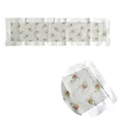 Christmas White Gold Candles Sheer Organza Glitter Table Runner